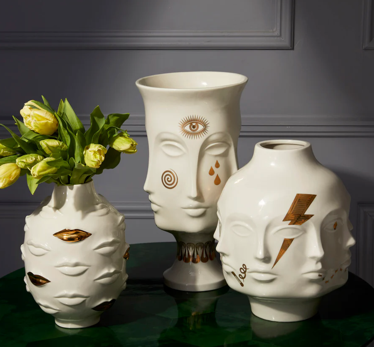 Gilded gala round vase