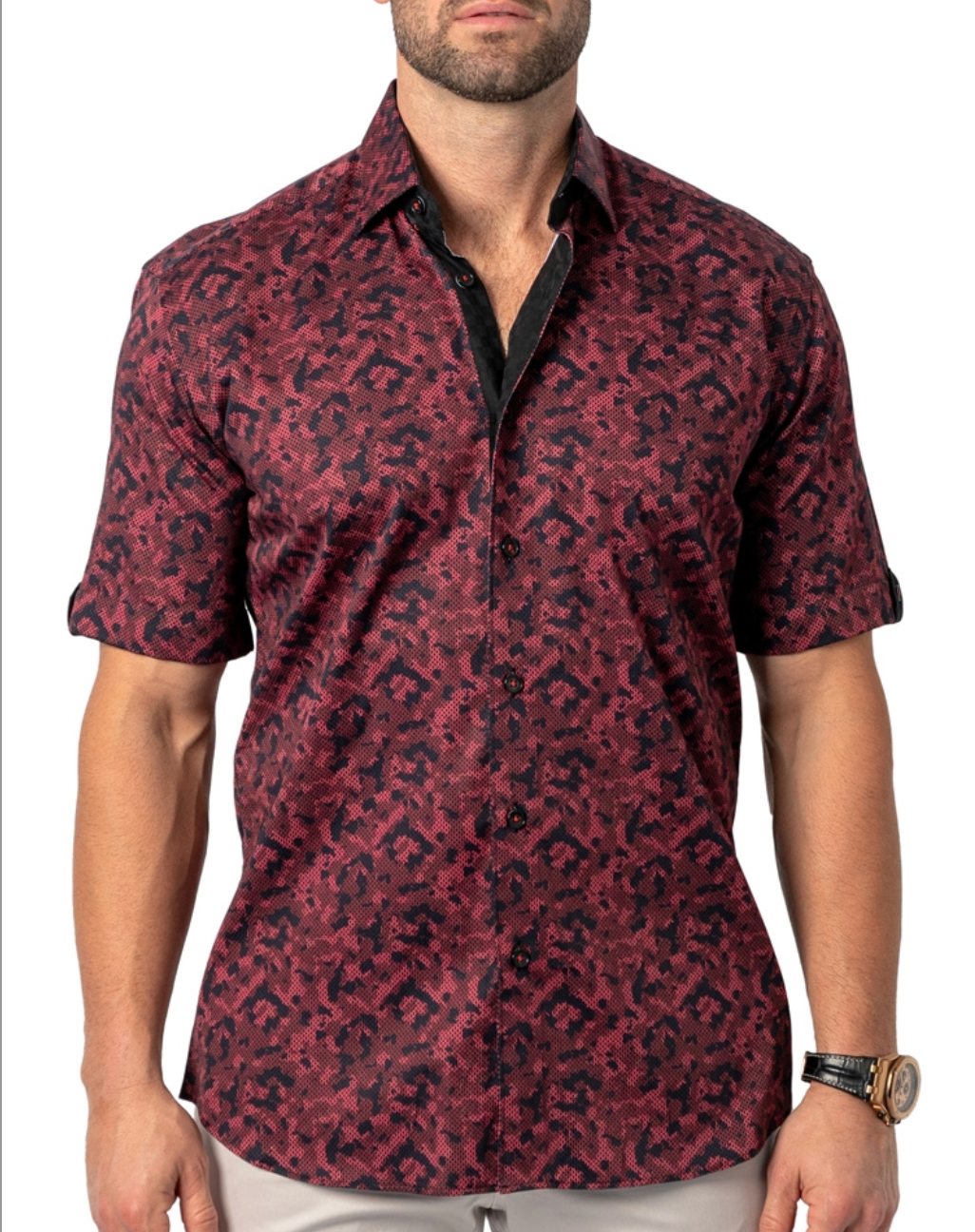 Maceoo galileo chaincamo short sleeve shirt men
