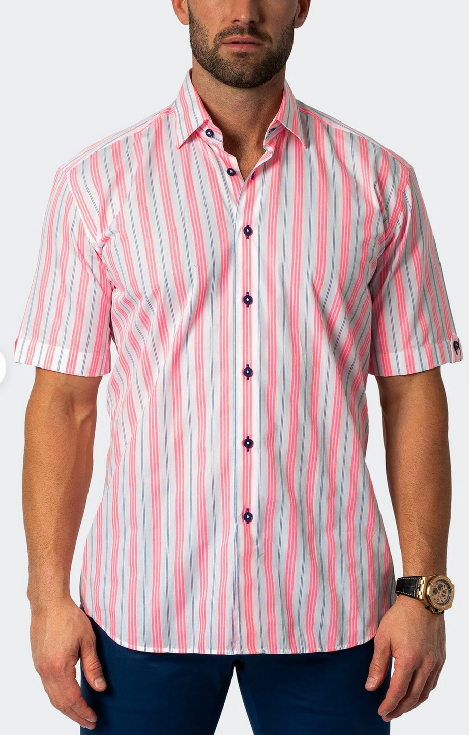 Maceoo galileo fluostripe shirt men