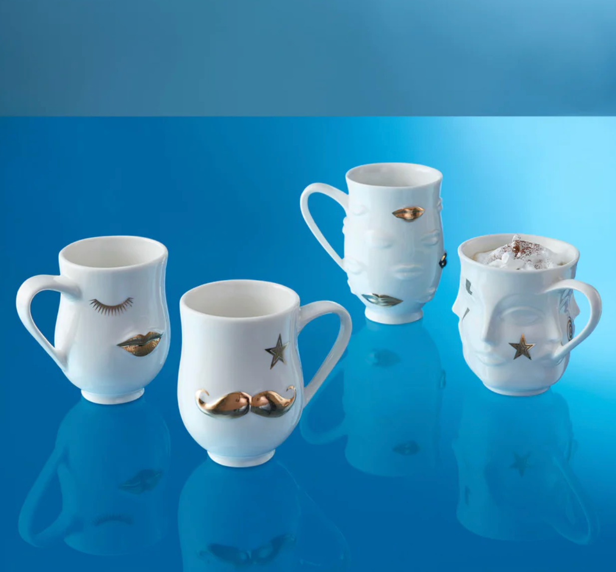 Gilded mr & mrs muse mug set of two