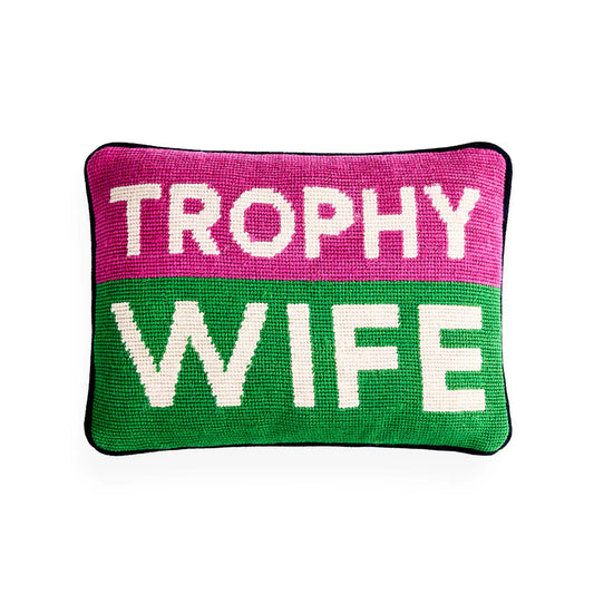 Trophy Wife Needlepoint Pillow